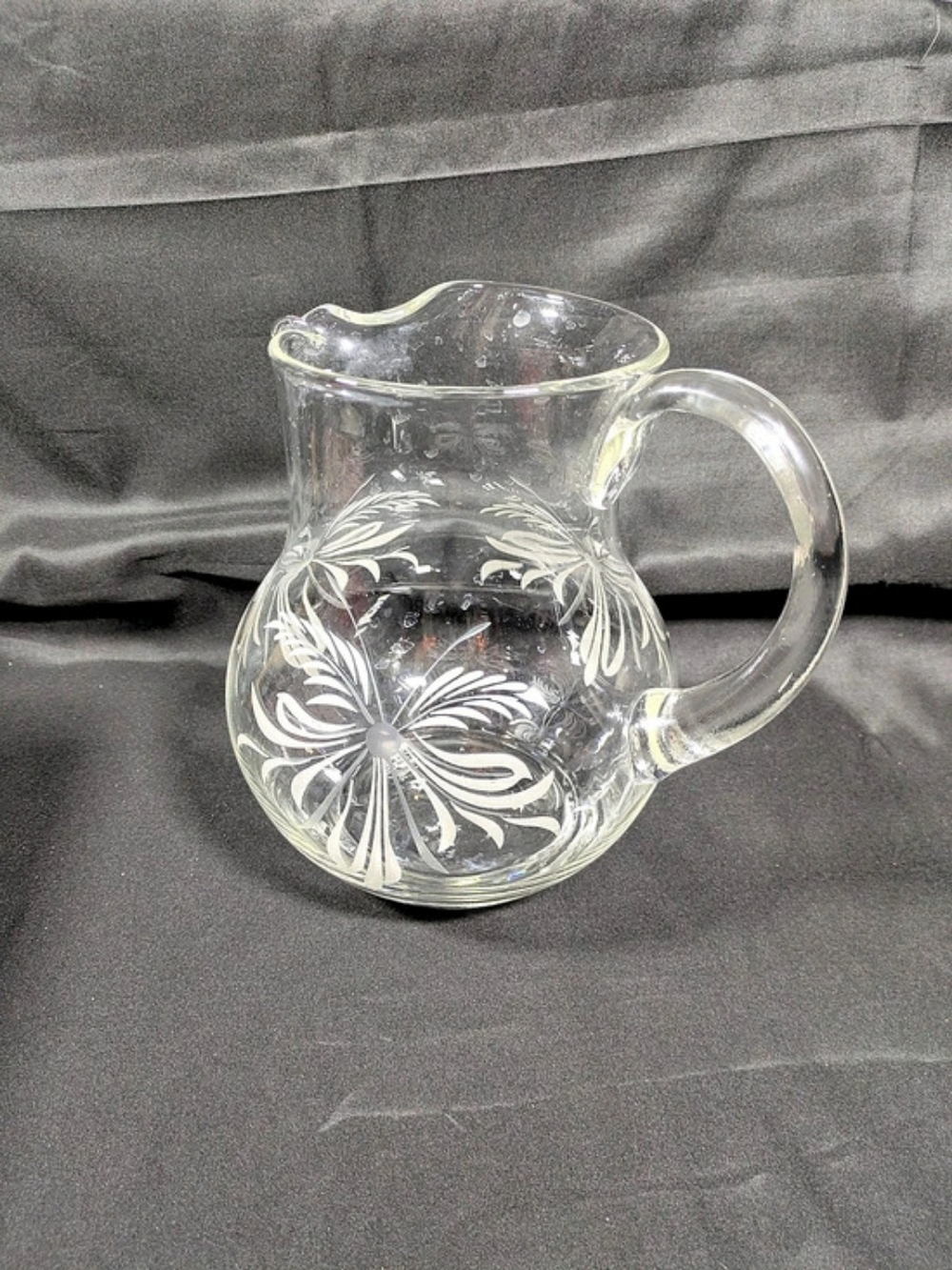 Leonard Crystal No. 392 Floral Crystal Pitcher Vintage